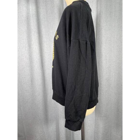 Tu Woman Holiday Sweatshirt, Large, Let's Christmas Boogie, Gold Lettering Globe - Picture 5 of 6